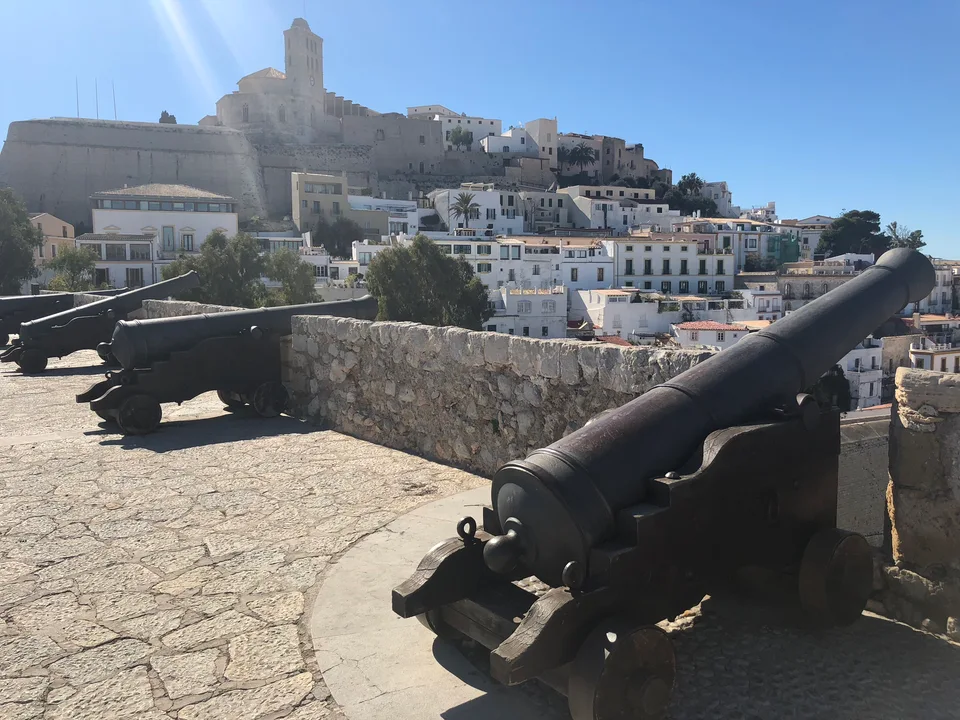 Dalt Vila’s stone fortifications and white buildings