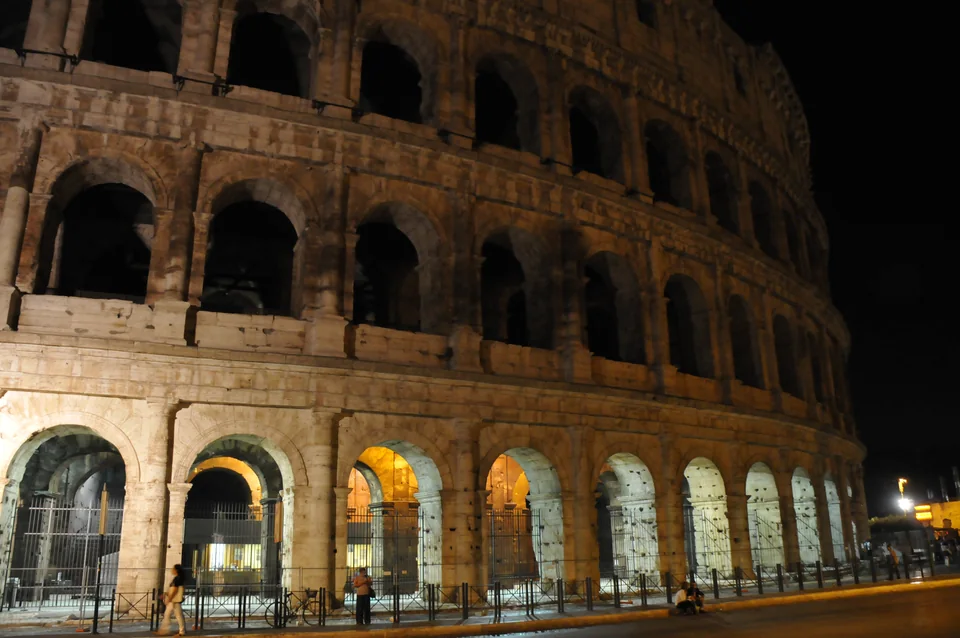 The Colosseum illuminated at night
