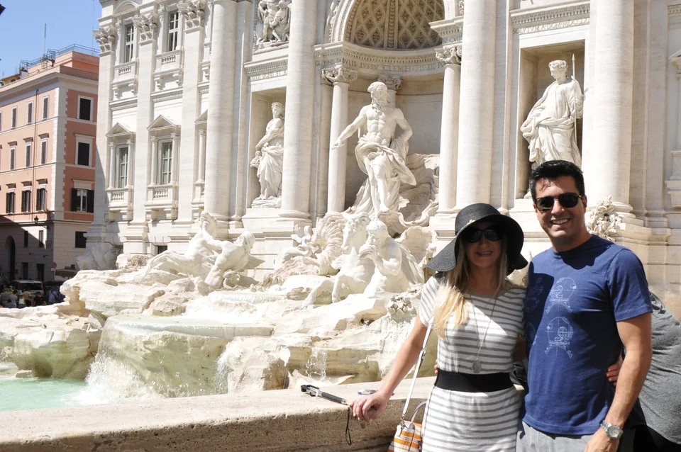 Alex and Kristin Drago together at the Trevi Fountain in Rome